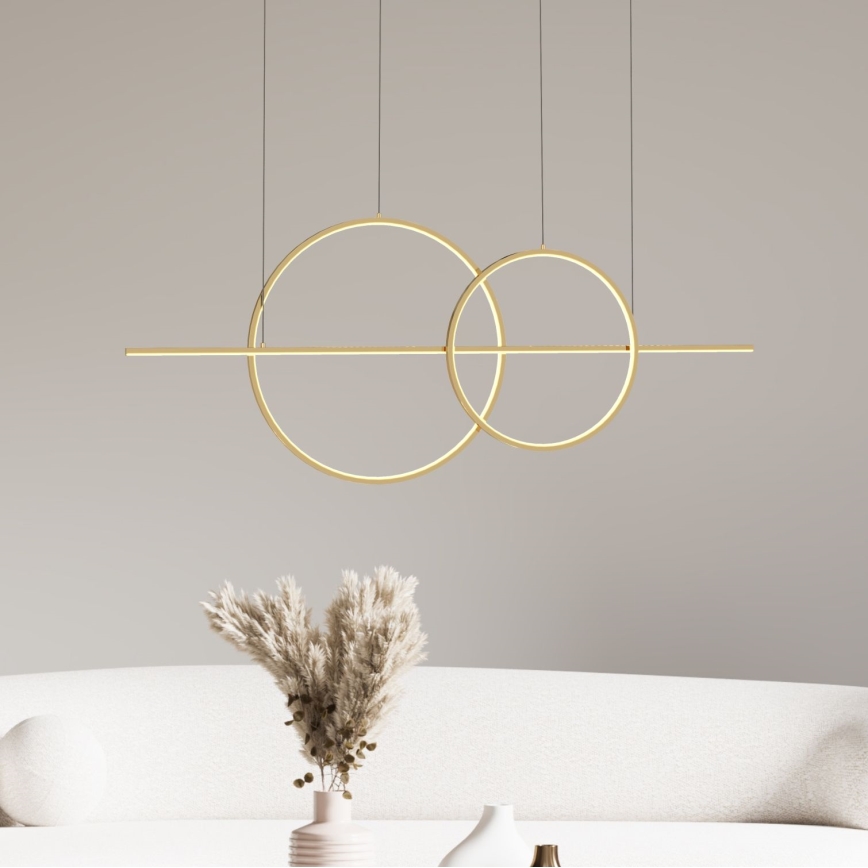 Zuma Line - LED регулируема висяща лампа с кабел LED/34W/230V златисто