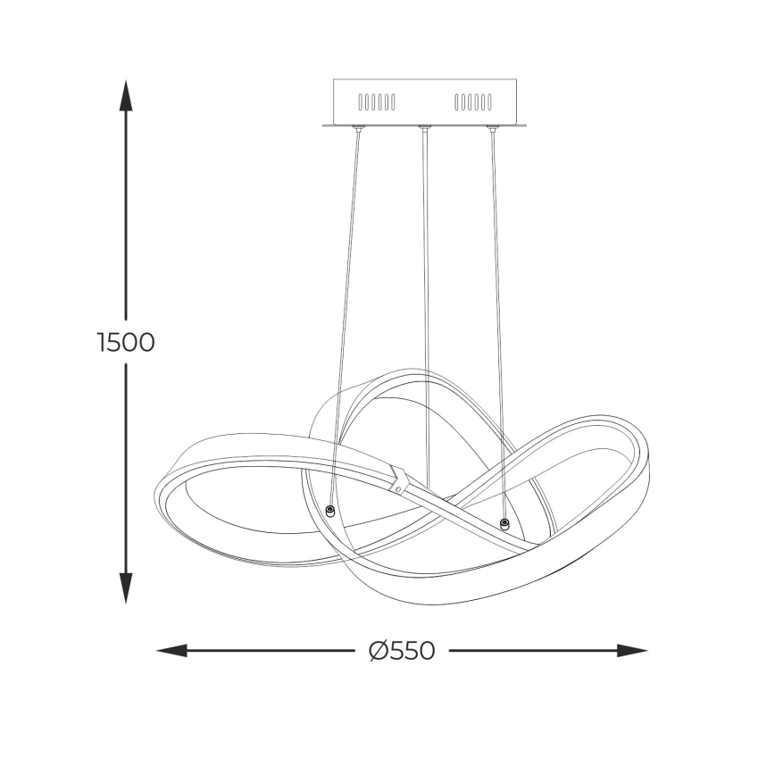 Zuma Line - LED Димируем пендел LED/44W/230V черен