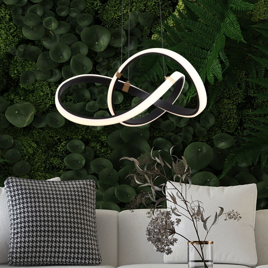 Zuma Line - LED Димируем пендел LED/44W/230V черен/златист