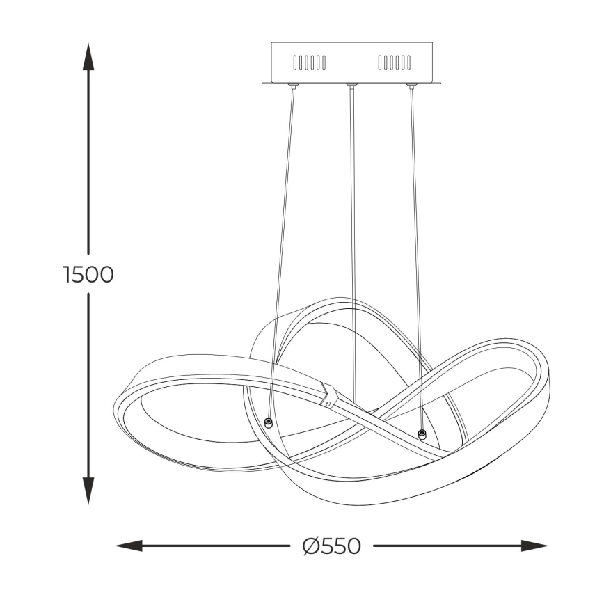 Zuma Line - LED Димируем пендел LED/44W/230V черен/златист