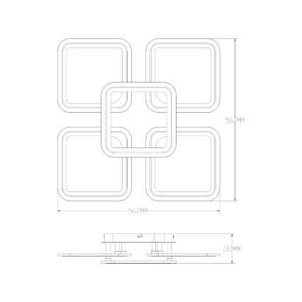 Zuma Line - LED Димируем плафон LED/55W/230V 3000-6000K черен + дистанционно управление