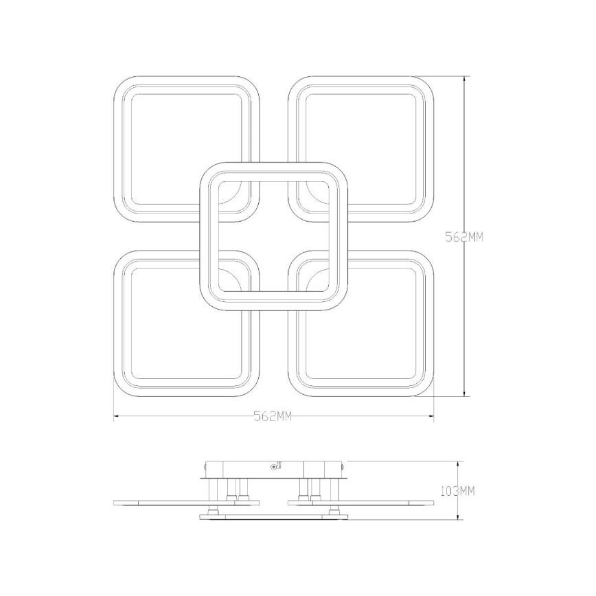 Zuma Line - LED Димируем плафон LED/55W/230V 3000-6000K черен + дистанционно управление