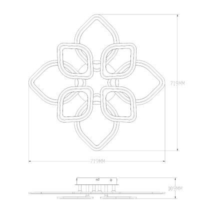 Zuma Line - LED Димируем плафон LED/75W/230V 3000-6000K черен + дистанционно управление