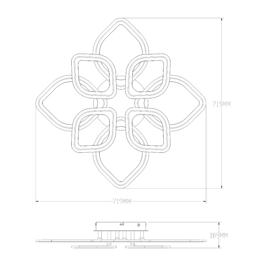 Zuma Line - LED Димируем плафон LED/75W/230V 3000-6000K черен + дистанционно управление