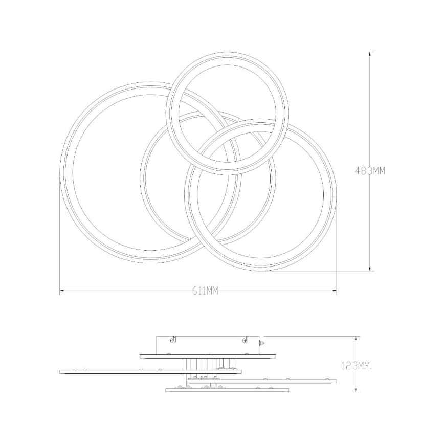 Zuma Line - LED Димируем плафон LED/55W/230V 3000-6000K бял + дистанционно управление