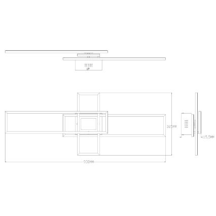 Zuma Line - LED Димируем плафон LED/55W/230V 3000-6000K черен + дистанционно управление