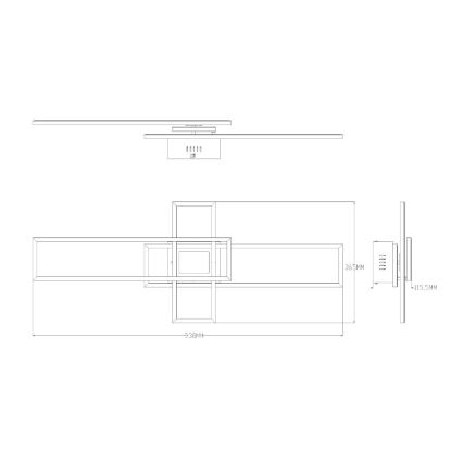 Zuma Line - LED Димируем плафон LED/55W/230V 3000-6000K черен/златист + дистанционно управление