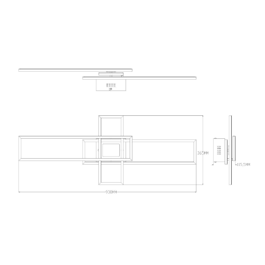 Zuma Line - LED Димируем плафон LED/55W/230V 3000-6000K черен/златист + дистанционно управление