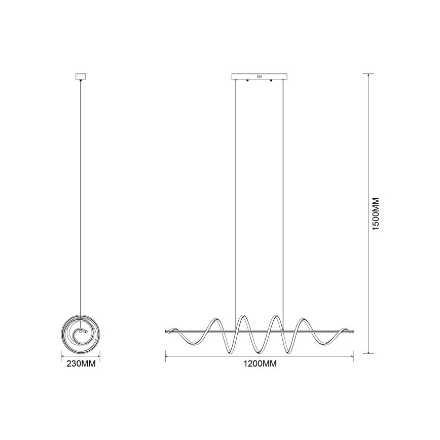 Zuma Line - LED полилей на кабел LED/60W/230V черен