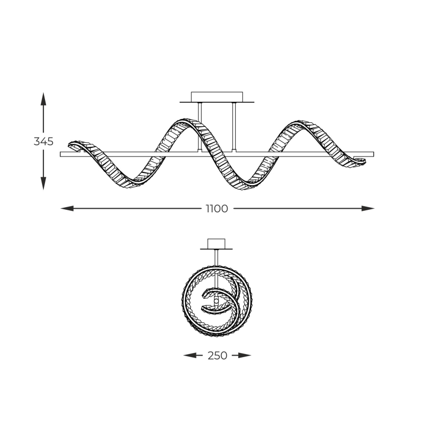 Zuma Line - LED регулируема кристална полилей на прът LED/24,5W/230V 2700-6000K + дистанционно управление