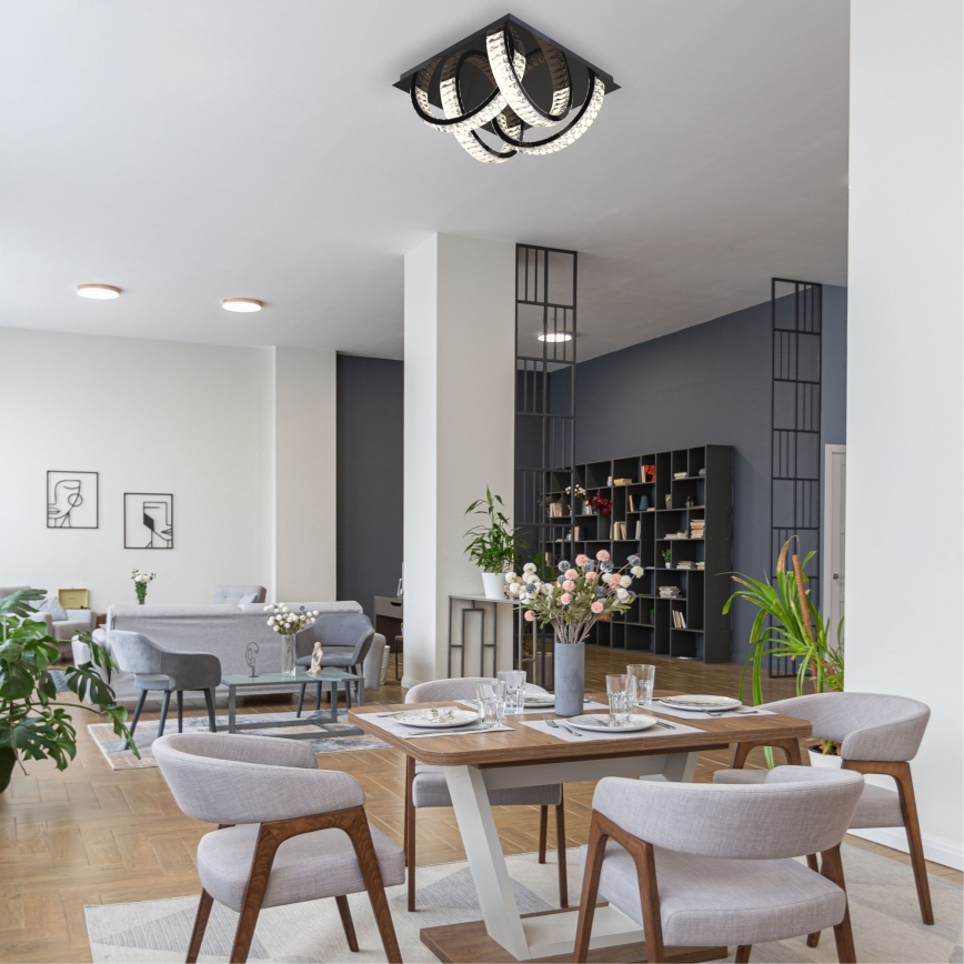 Zuma Line - LED Димируем кристален плафон LED/23,5W/230V 2700-6000K черен + дистанционно управление