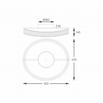 Zuma Line - димируемо LED таванно осветително тяло LED/36W/230V Ø 52 см розово злато