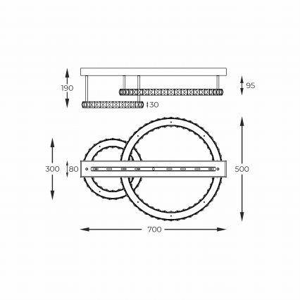 Zuma Line - Димируемо таванно LED осветително тяло LED/36W/230V златисто