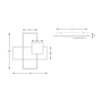 Zuma Line - LED Димируем плафон LED/46W/230V черен