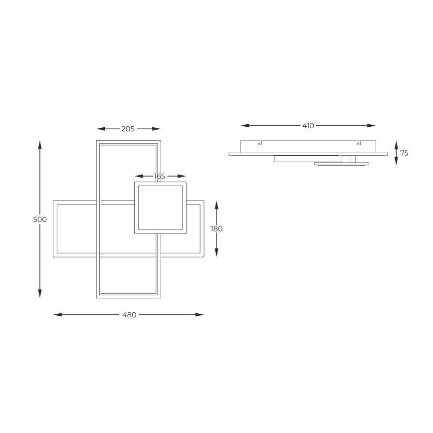 Zuma Line - LED Димируем плафон LED/46W/230V черен