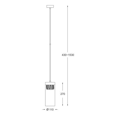 Zuma Line - Кристален висящ полилей 1xG9/28W/230V
