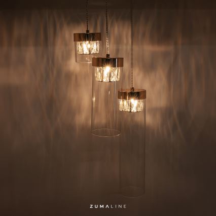Zuma Line - Кристален висящ полилей GEM 3xG9/28W/230V