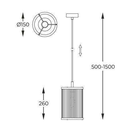 Zuma Line - Пендел 1xE14/60W/230V златист