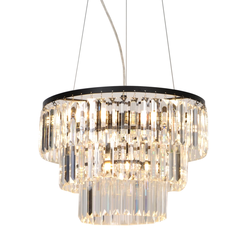 Zuma Line - Кристален пендел 4xE14/40W/230V черен