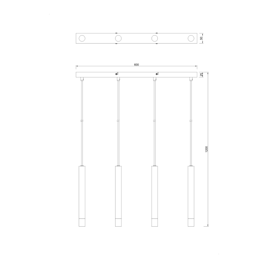 Zuma Line - Полилей на кабел 4xG9/5W/230V черен