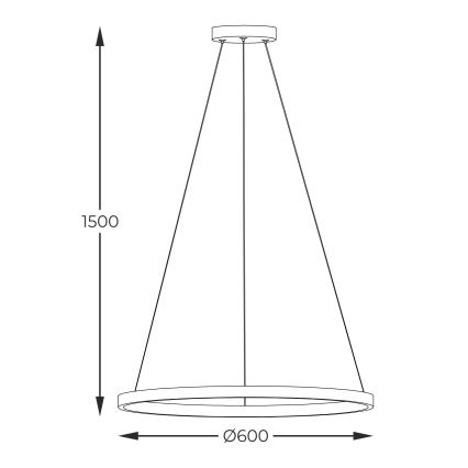 Zuma Line - LED Пендел LED/32W/230V 3000/4000/6000K Ø 60 cm черен