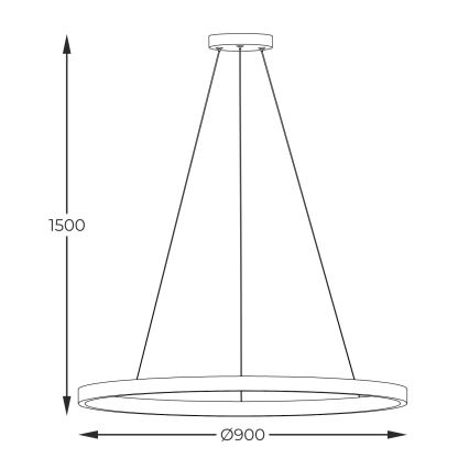 Zuma Line - LED полилей на кабел LED/40W/230V 3000/4000/6000K Ø 90 см черен