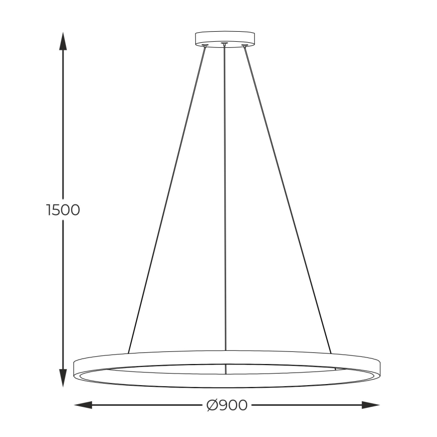 Zuma Line - LED полилей на кабел LED/40W/230V 3000/4000/6000K Ø 90 см черен