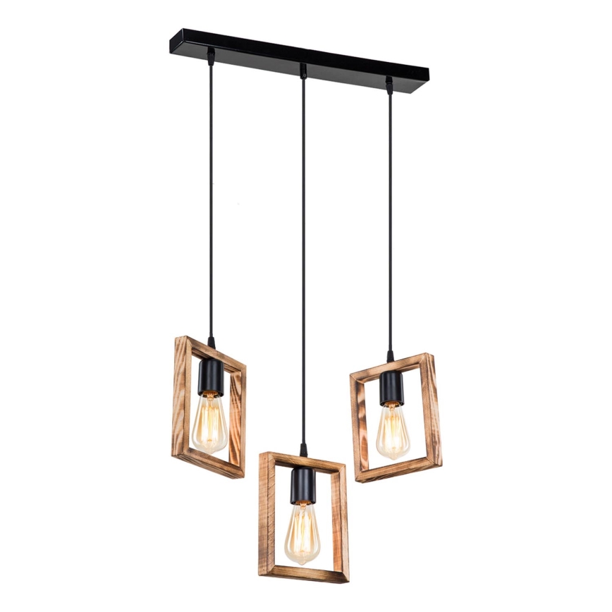 Zuma Line - Пендел 3xE27/20W/230V бор/черен