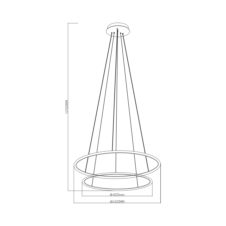 Zuma Line - LED Пендел LED/40W/230V черен