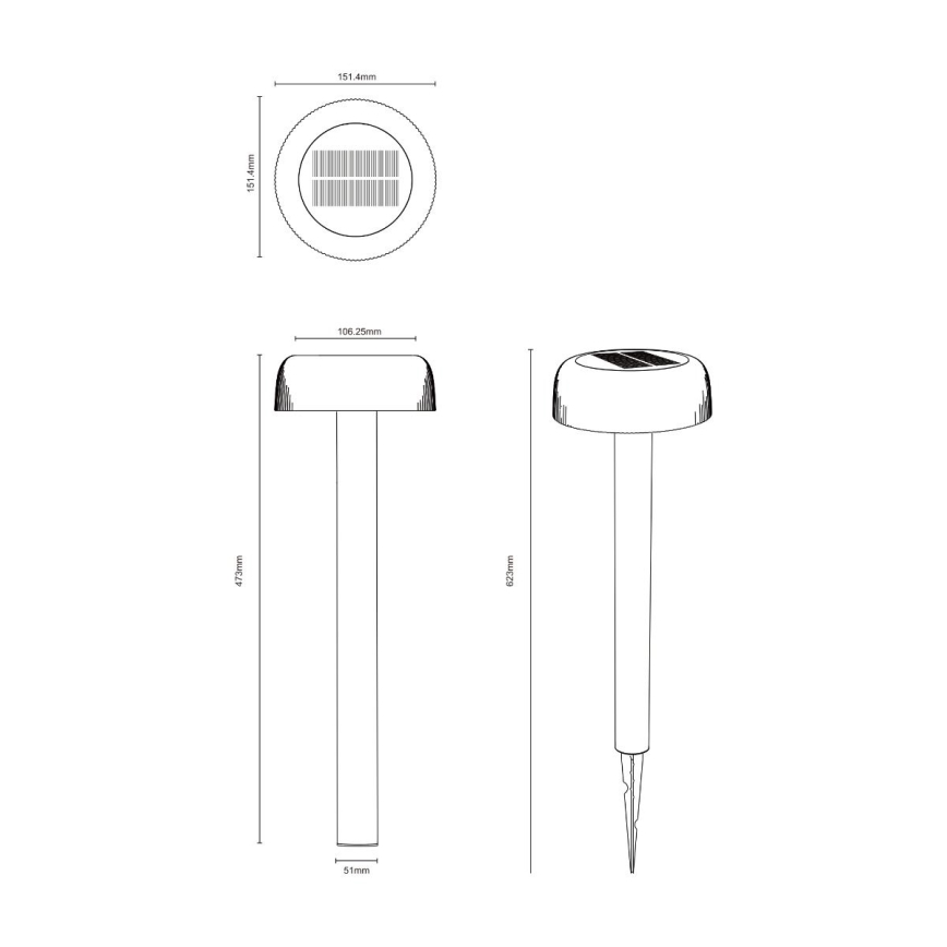Zuma Line - LED Соларна лампа LED/2,5W/2000 mAh IP44 черен