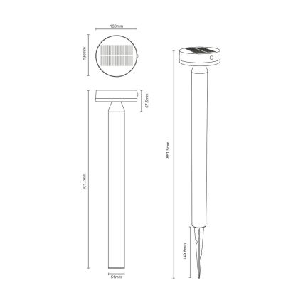 Zuma Line - LED соларна лампа с датчик за движение и здрач LED/4,5W/2000 mAh IP44 черна