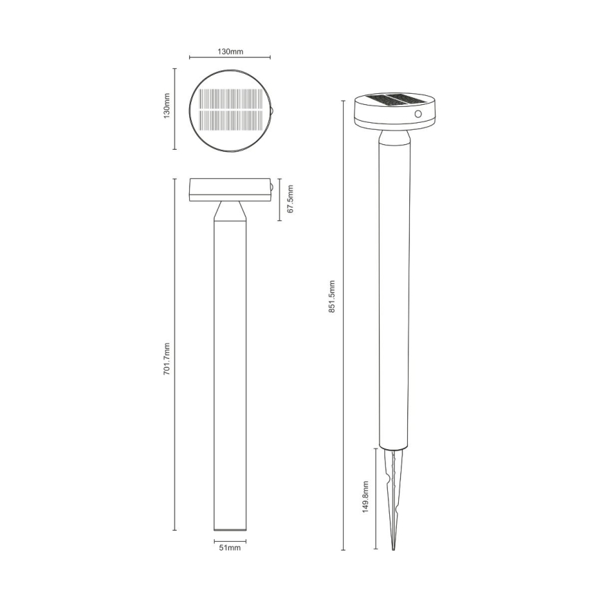 Zuma Line - LED соларна лампа с датчик за движение и здрач LED/4,5W/2000 mAh IP44 черна