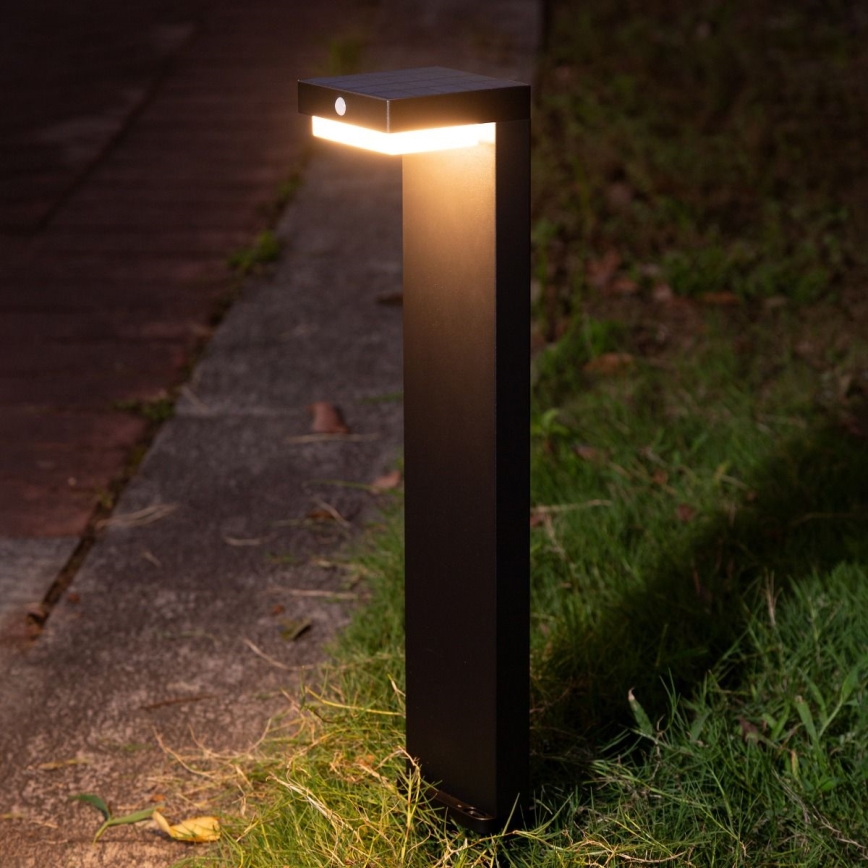 Zuma Line - LED соларна лампа с датчик за движение и здрач LED/4,5W/2000 mAh IP44 черна