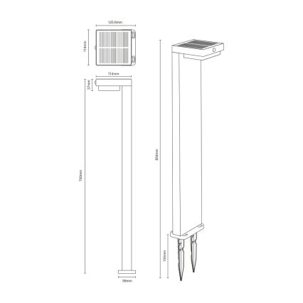 Zuma Line - LED соларна лампа с датчик за движение и здрач LED/4,5W/2000 mAh IP44 черна