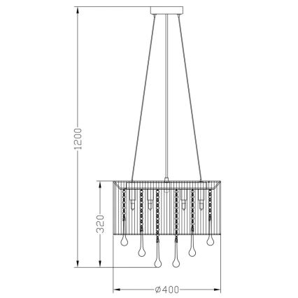 Zuma Line - Висящ полилей 8xG9/40W/230V черен