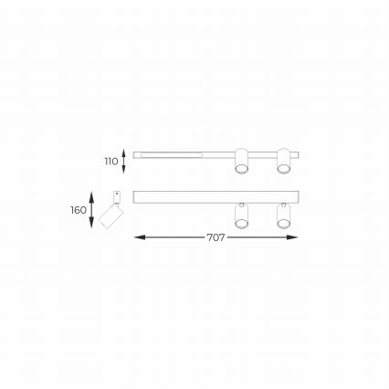 Zuma Line - LED Стенен спот 2xGU10/5W/230V + LED/8W черен