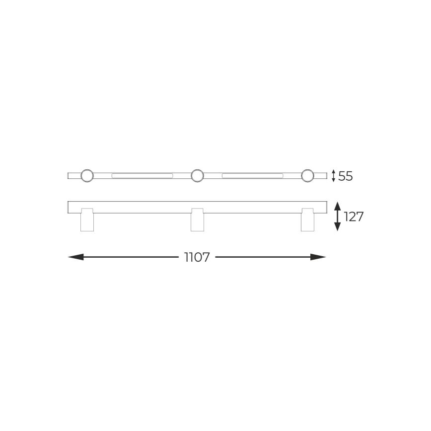 Zuma Line - LED Стенен спот 3xGU10/5W/230V + 2xLED/8W черен