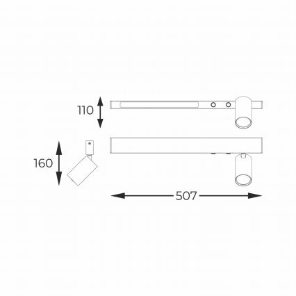 Zuma Line - LED Стенен спот 1xGU10/5W/230V + LED/8W черен