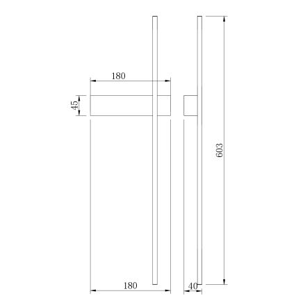 Zuma Line - LED стенно осветително тяло LED/8W/230V 3000/4000/6000K 60 cm черно