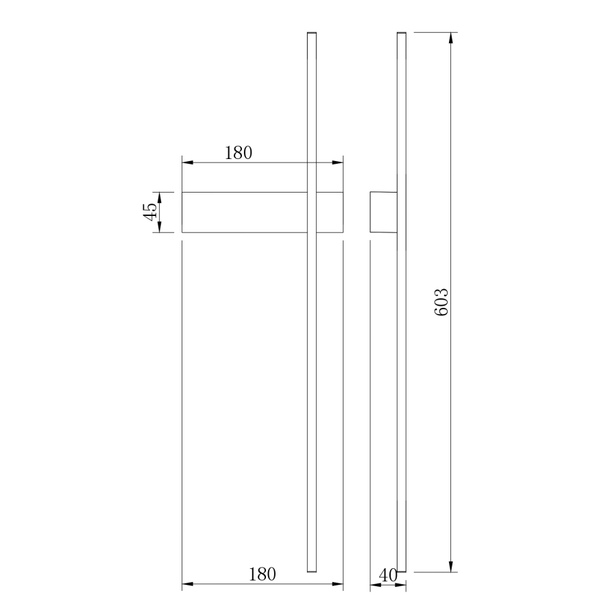 Zuma Line - LED стенно осветително тяло LED/8W/230V 3000/4000/6000K 60 cm черно