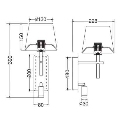 Zuma Line - LED стенна лампа 1xE27/40W/230V + LED/2,5W месинг/бяла