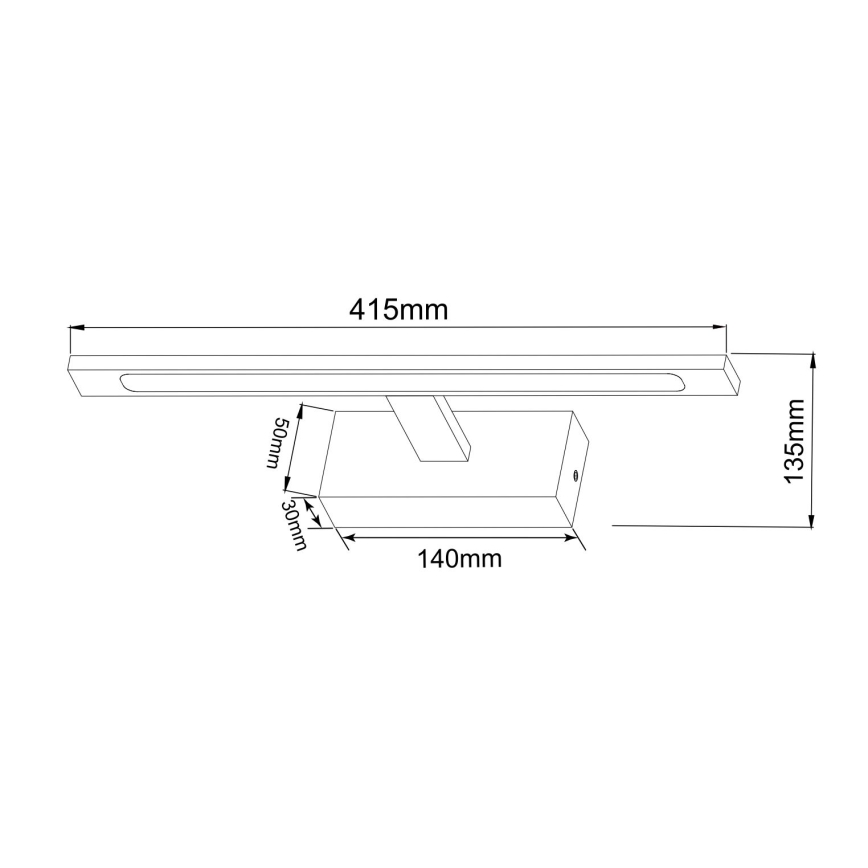 Zuma Line - LED осветление за баня за огледало LED/12W/230V 41 см IP44 черно