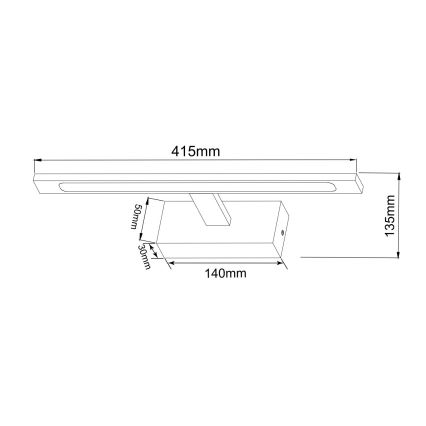 Zuma Line - LED осветление за баня за огледало LED/12W/230V 41 см IP44 черно