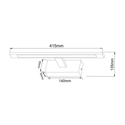 Zuma Line - LED Лампа за огледало в баня LED/12W/230V 41 см IP44 лъскав хром