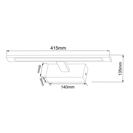 Zuma Line - LED осветление за баня за огледало LED/12W/230V 41 см IP44 златисто