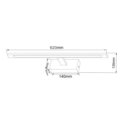 Zuma Line - LED Лампа за огледало в баня LED/20W/230V 62 см IP44 черен