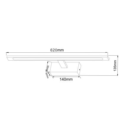 Zuma Line - LED Лампа за огледало в баня LED/20W/230V 62 cm IP44 златист