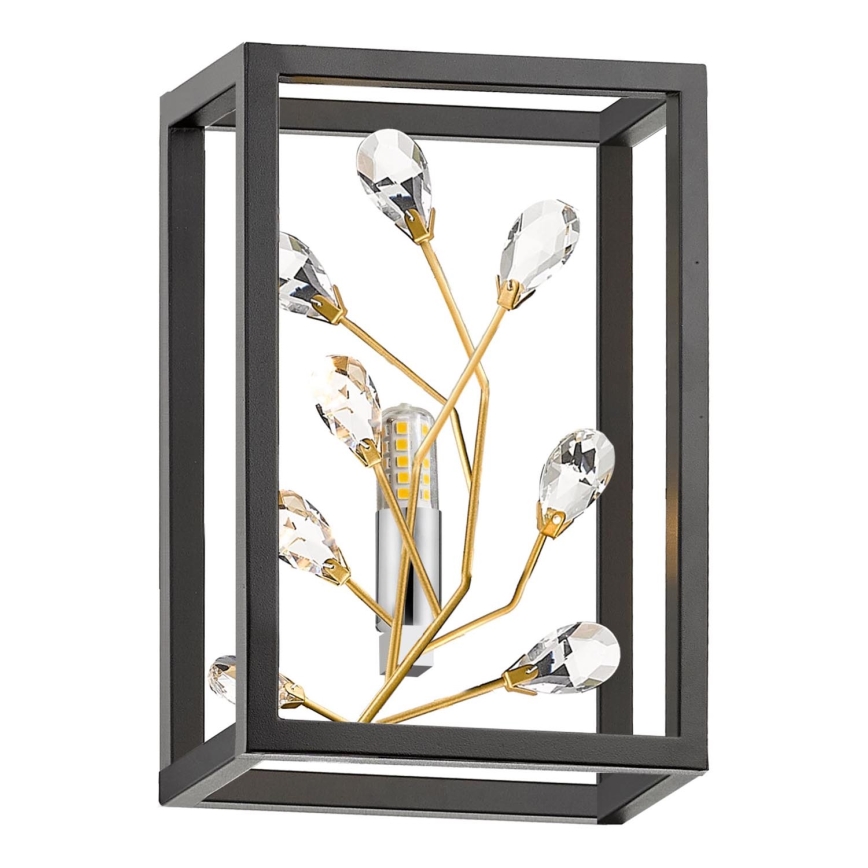 Zuma Line - Кристален аплик 1xG9/33W/230V черен/златист