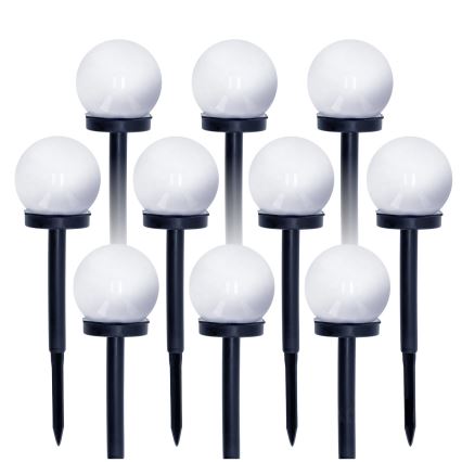 К-кт 10x LED Соларна лампа LED/0,12W/1,2V 6500K IP44 черен/бял