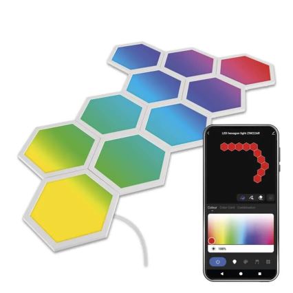 К-кт 10x RGBIC Димируем панел LED/1,9W/230V Wi-Fi Tuya